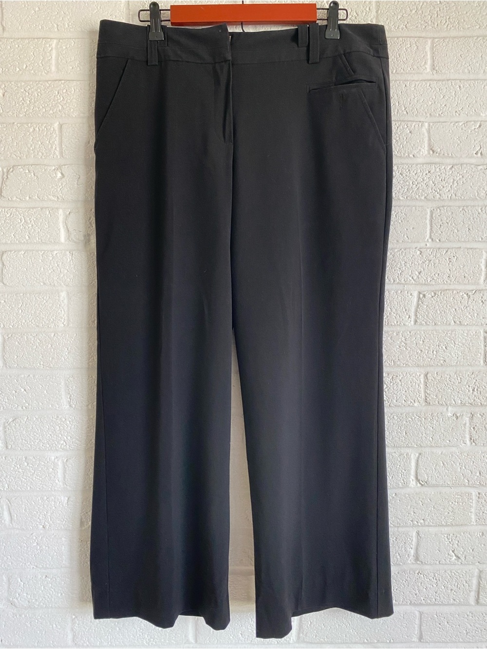 Larry Levine Black Dress Pants Trousers Wide Leg Size 14 Office Work Career